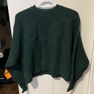 Elegant Forest Green Crew Neck Sweater